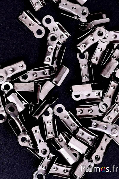 Embouts pour ruban - 9 mm - argent noirci